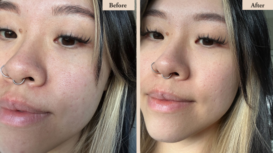 Eminence Organics' team member trying Clear Skin Probiotic Cleanser